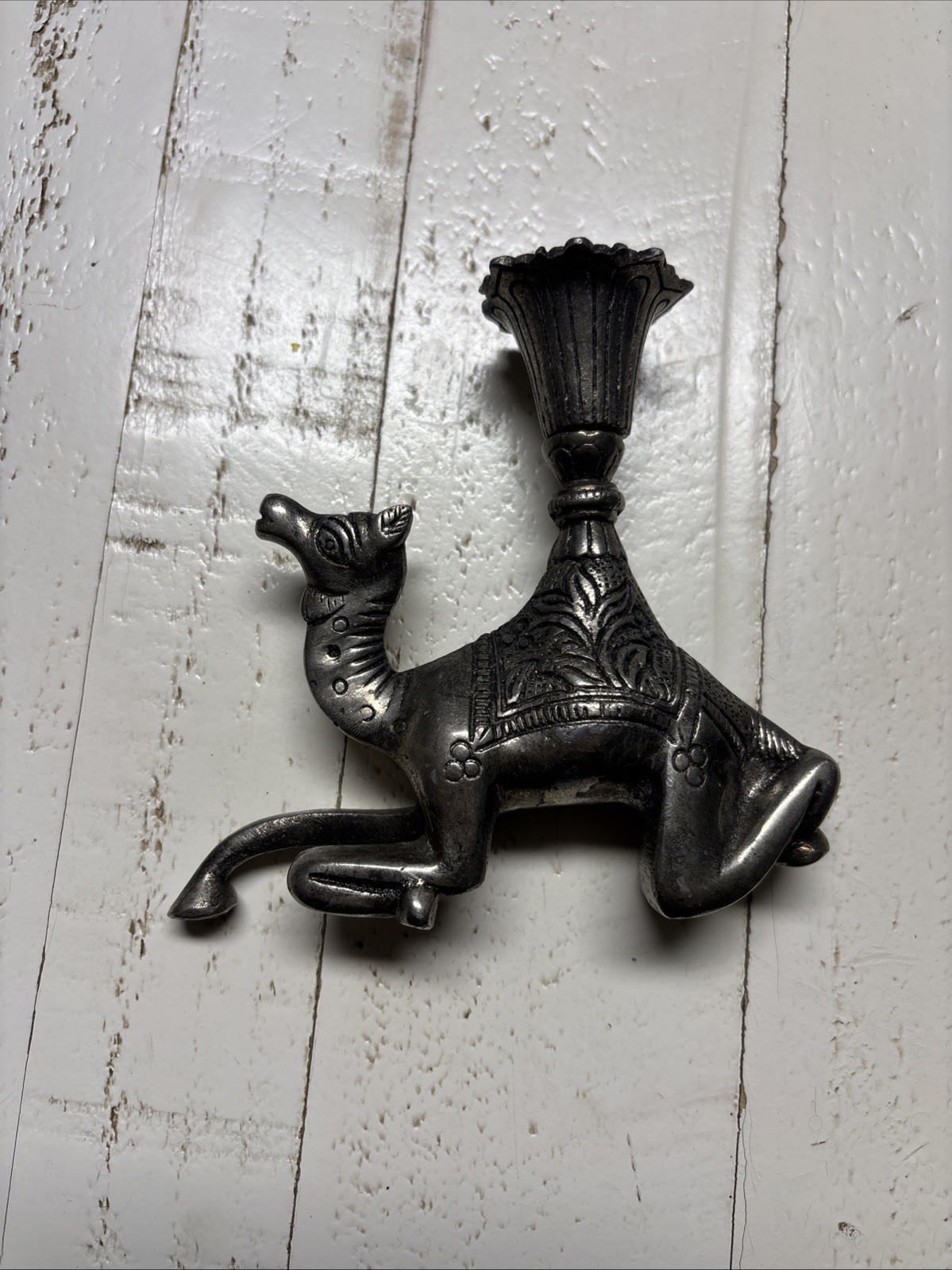 Antique Moroccan African Tuareg Candlestick Touareg Metal Candle Old Camel Shape