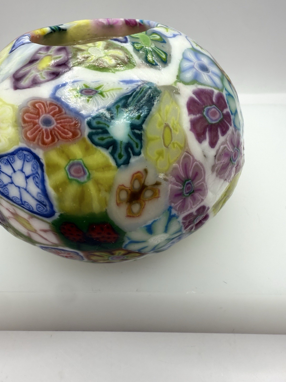 The Museum Company Millefiori Art Candle embedded in Wax w/box Vintage NEW