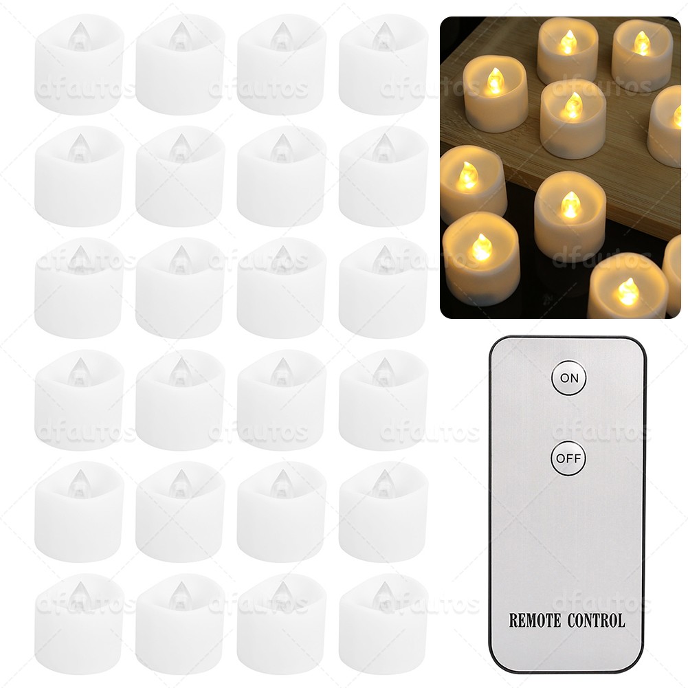24pcs Flickering LED Tea Lights Candle Lamp Battery Operated with Remote Control
