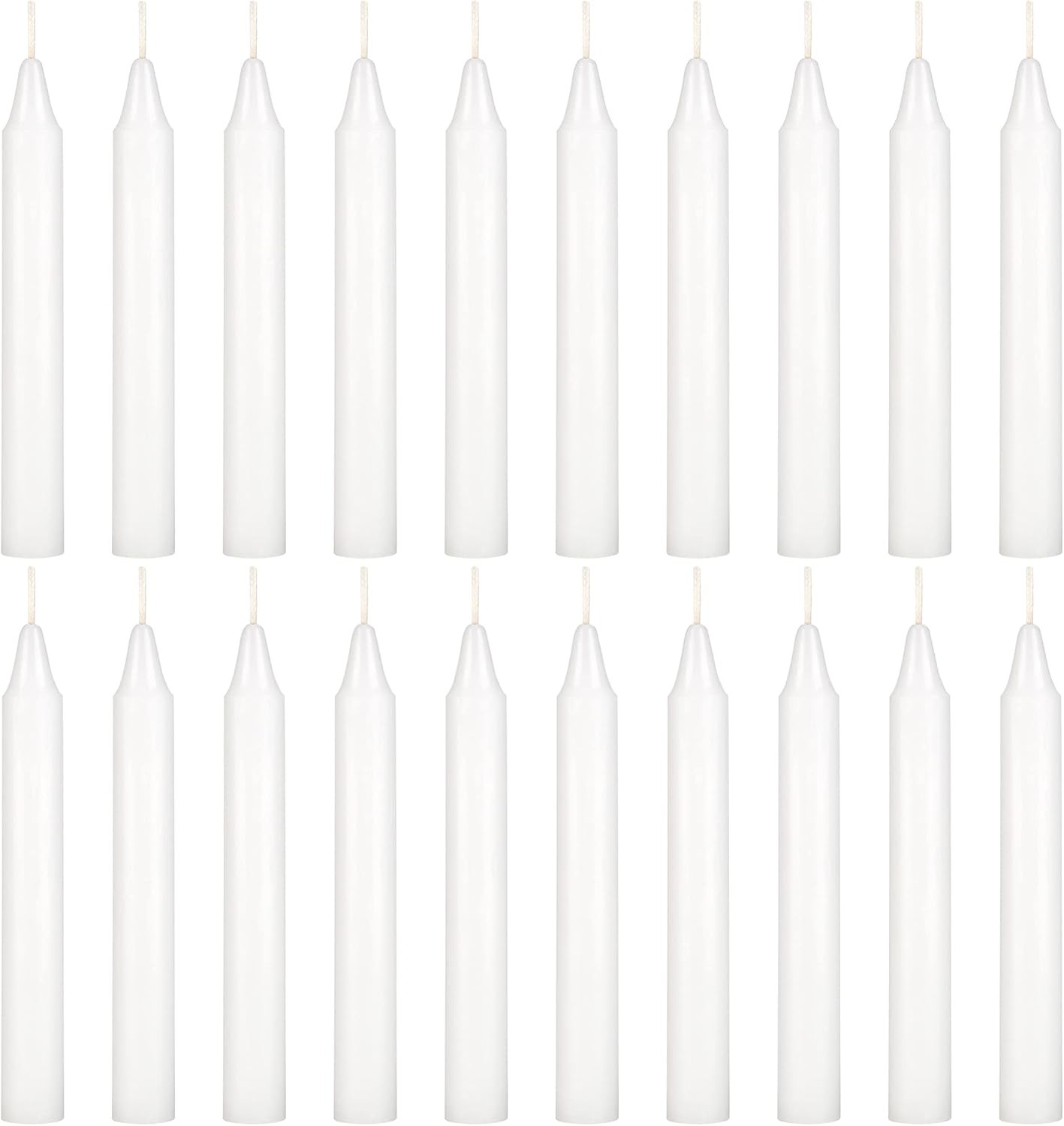 20 PCS White Mini Taper Spell Candles, 4 Inch Tall, 1/2 Inch Diameter, Unscented
