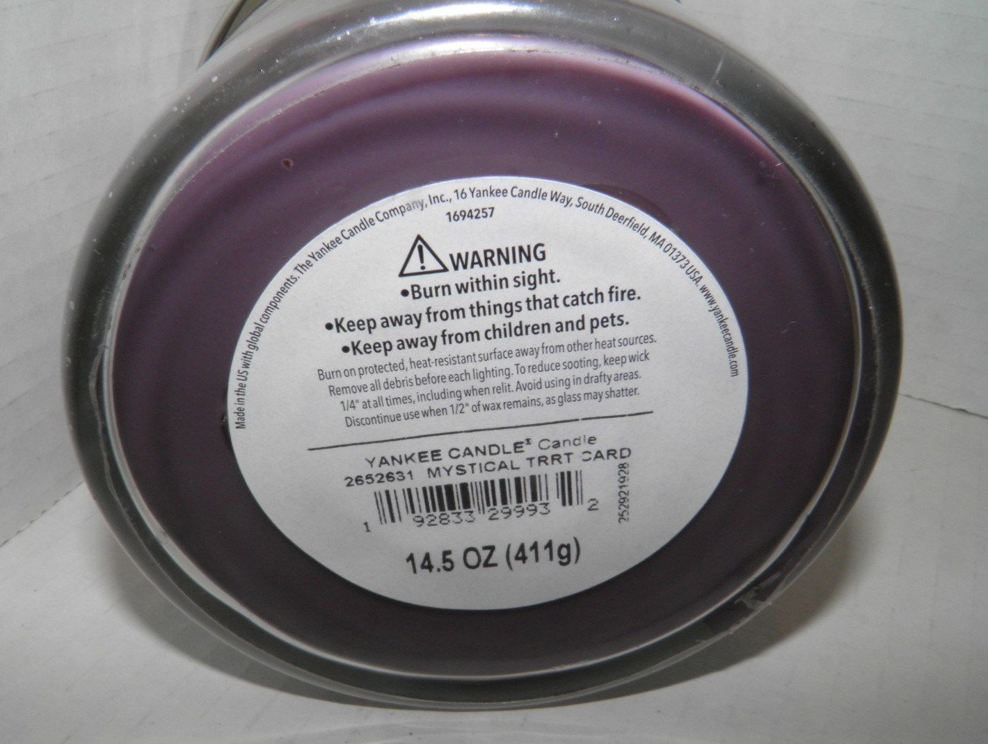 Yankee Candle Mystical Tarot Card 14.5 Ounce 3 Wick Halloween NEW