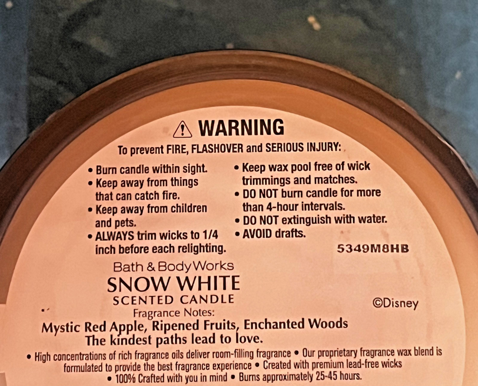 Disney Princess Collection by Bath & Body Works SNOW WHITE 3-Wick Soy Wax Candle