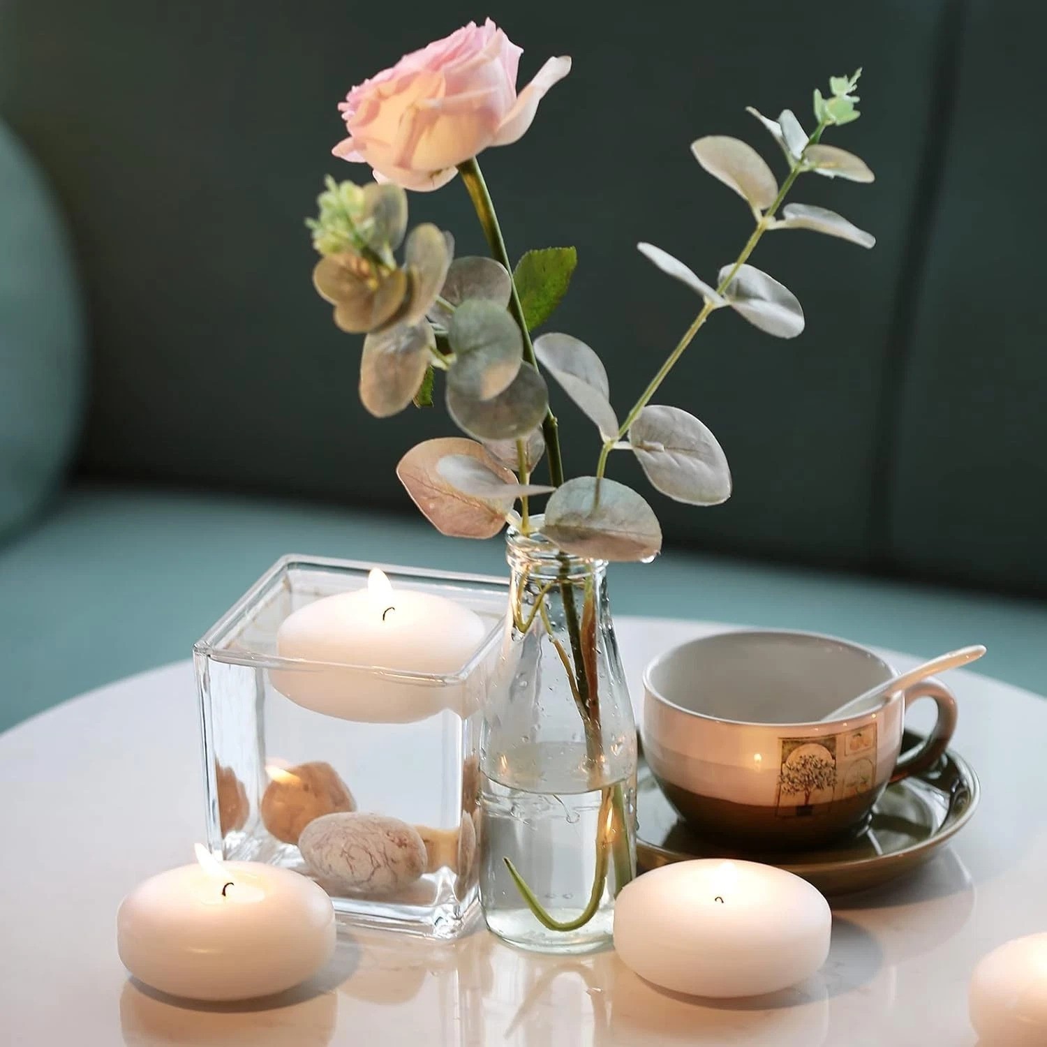Artistic 36 Piece Floating Candle Set – 3” Dripless Wax for Weddings & Décor