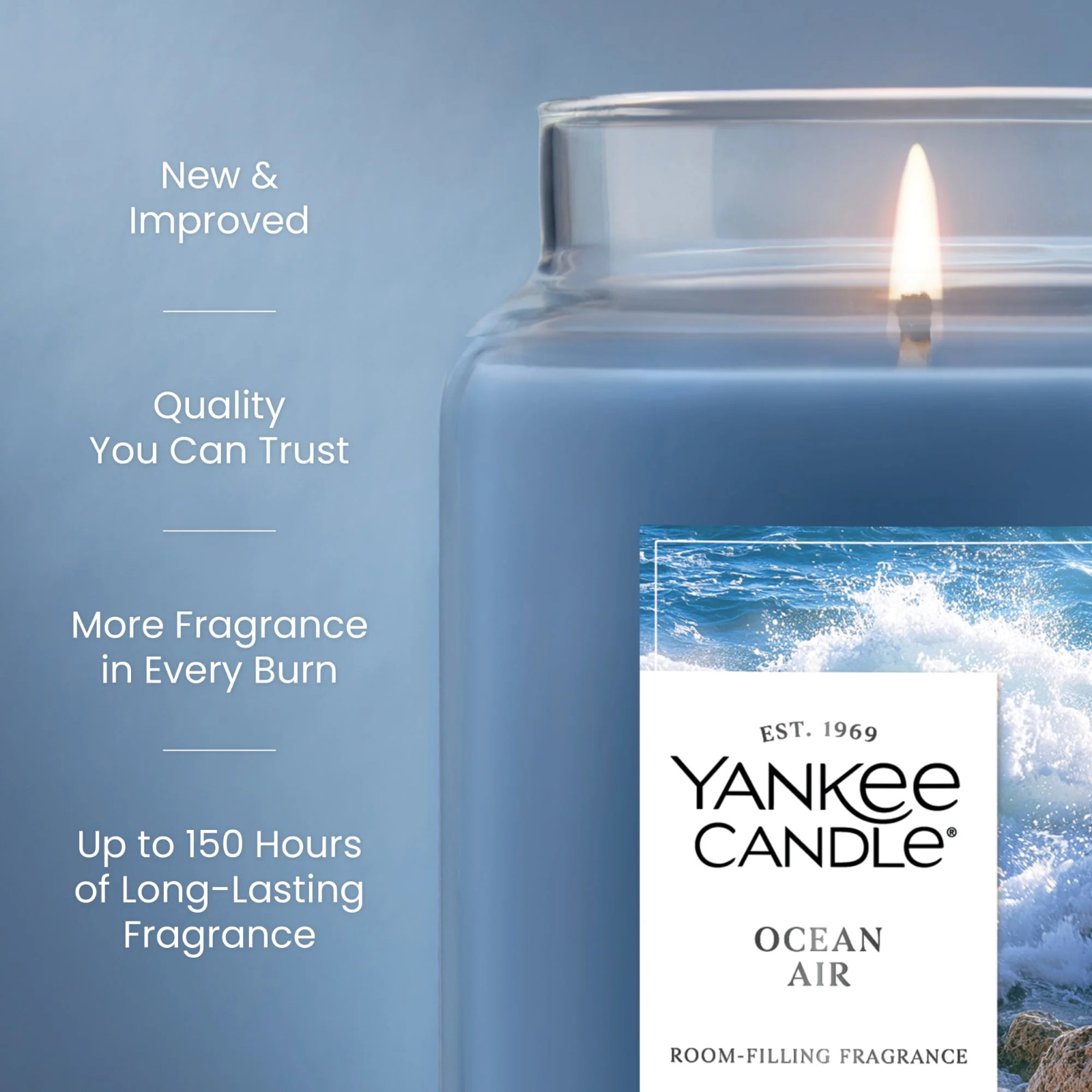 NEW Yankee Candle Ocean Air Large Jar Candle 22 oz Home Fragrance