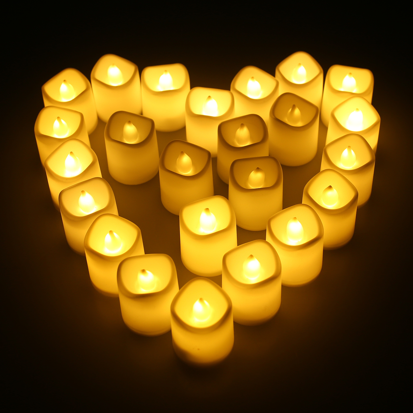 24/48 Pack Flameless Flickering LED Tea Lights Votive Candles Halloween Decor