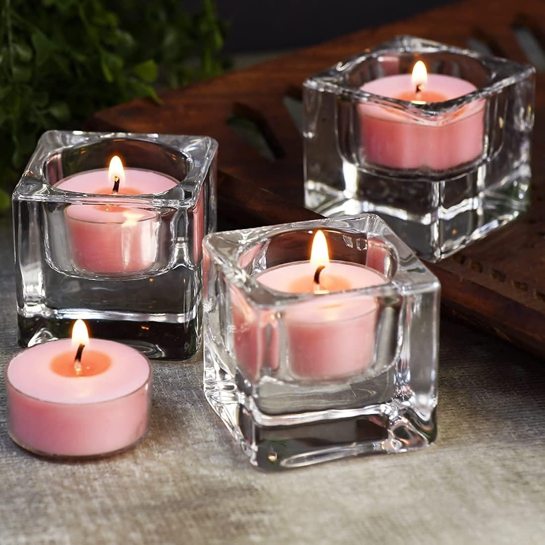 Natural Scented Soy Wax Tealight Candles Bulk, Romantic Rose Aromatherapy Luxury