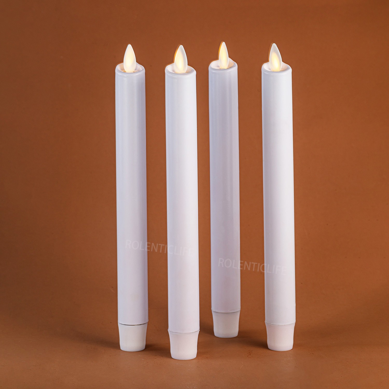 Luminara Flameless Battery Wax LED Taper Candles w/Moving Wick Remote White 9.5“