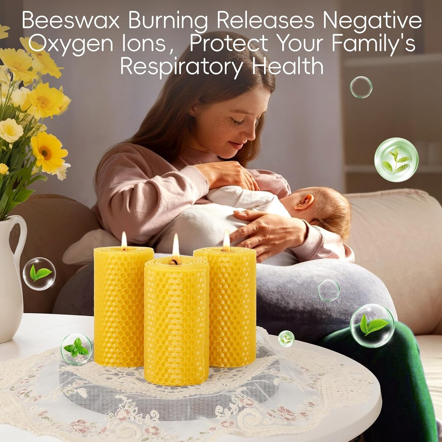 Handcrafted Honeycomb Beeswax Pillar Candles 2x4in – Eco-Friendly & Elegant Gift