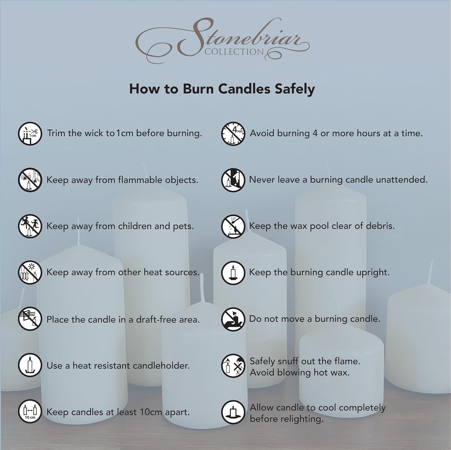 Unscented White Tall Pillar Candles 18 Hour Burning Candle Pillars Perfect for