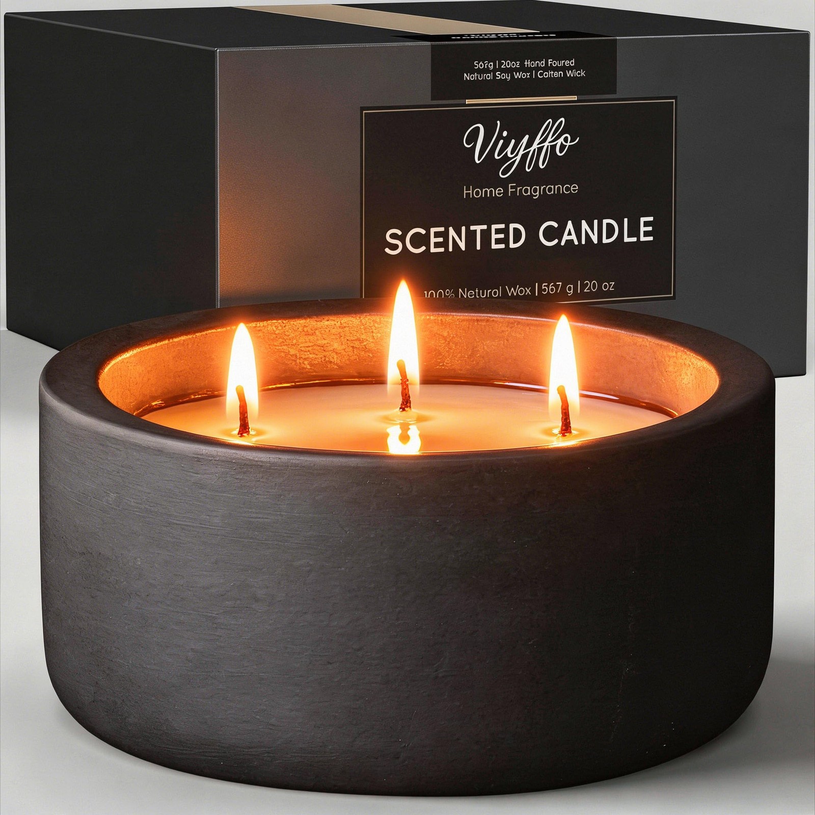 Viyffo 20oz Large Scented Candle – Eucalyptus and Rosemary, 3 Wick Non Toxic …
