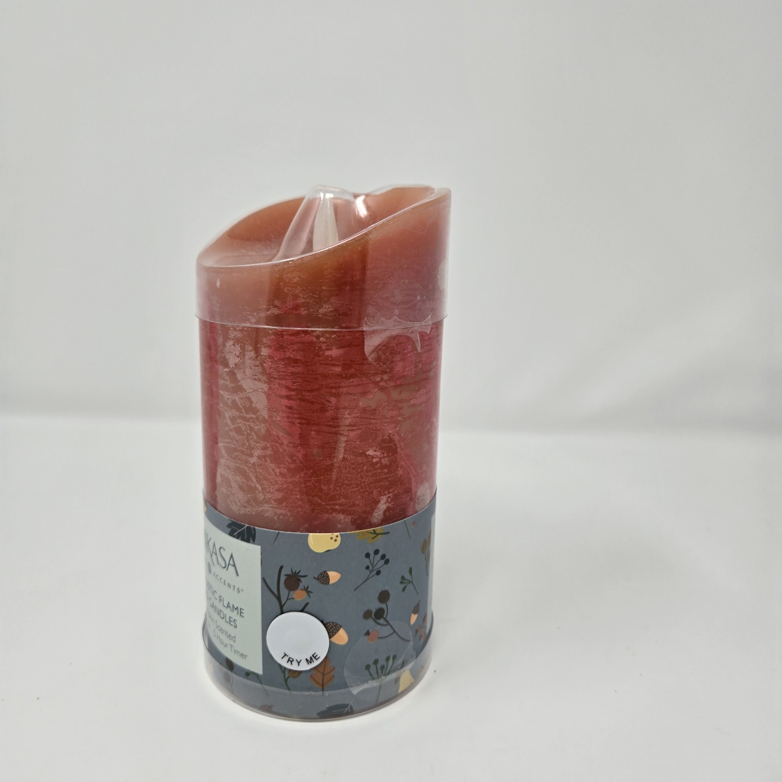 Mikasa Flameless LED Dancing Flame Pillar Candle Pumpkin Wax Battery Operated