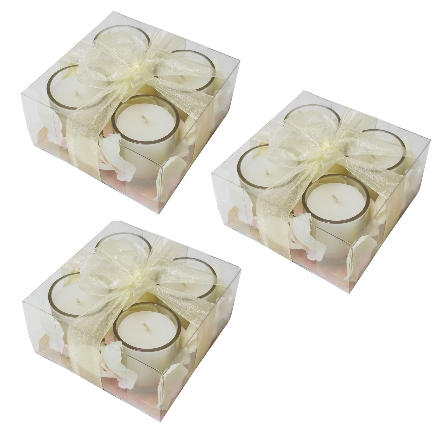 2 Set x 4 Pieces Jar Candles No Scent Top Quality Nice Gift