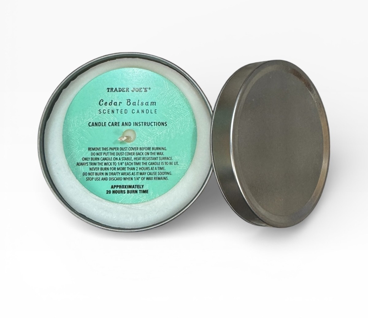 Trader Joe’s – Cedar Balsam – Coconut Soy Wax Blend – 20 Hours Burn Time