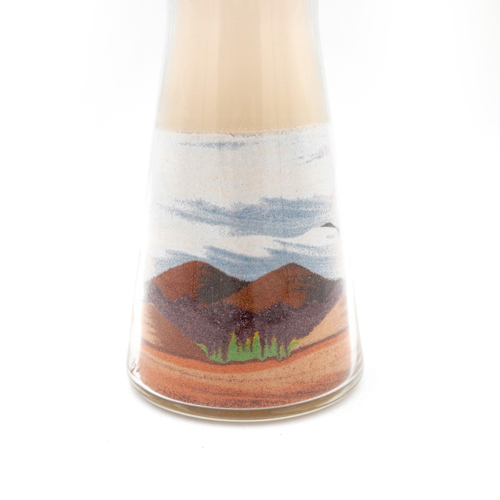 Vtg Colored Sand Art Candle Glass Bottle Brookline Creations Sandpainting Unused