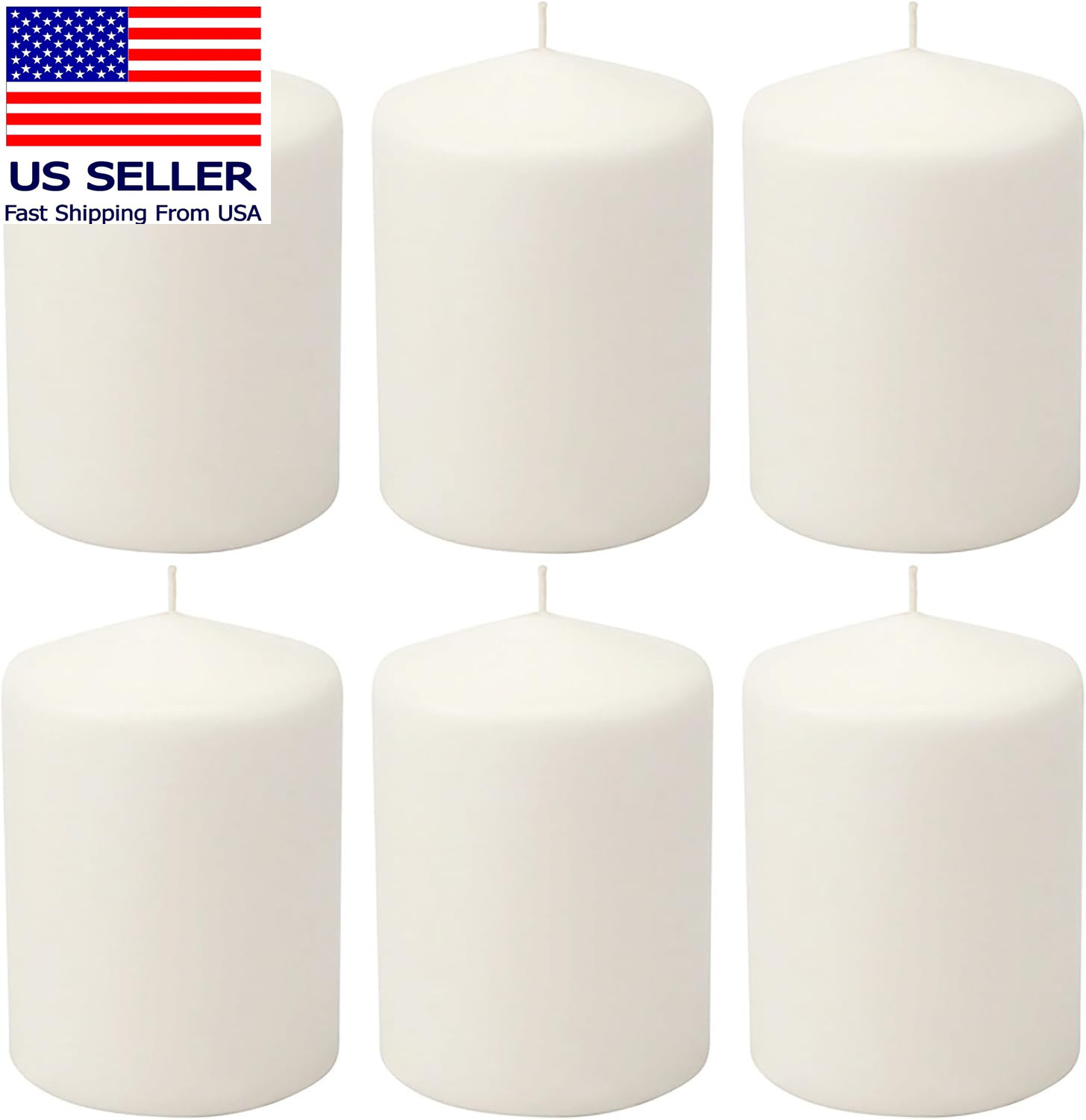 Unscented White Tall Pillar Candles, 35 Hour Burning Candle Pillars, Perfect for