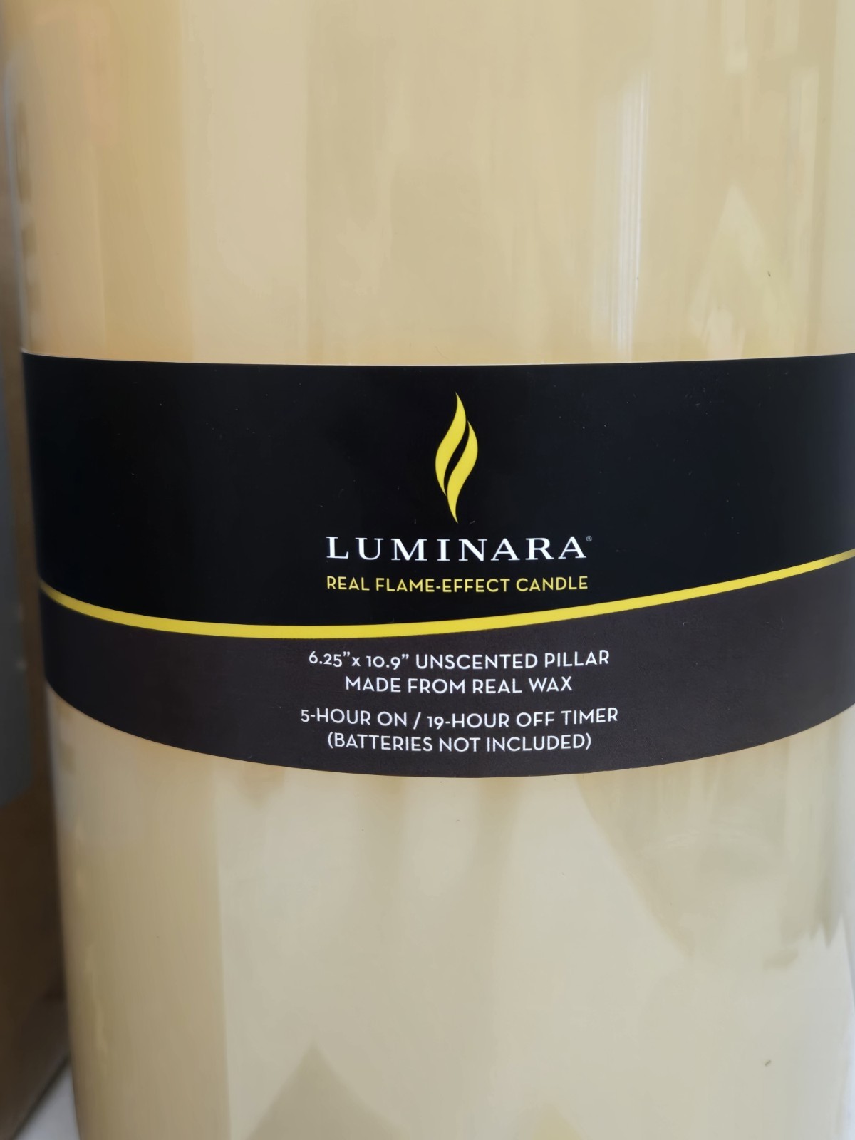 Luminara Flameless Unscented Wax Candle Moving Wick Pillar 6.25″ x 10.9″ Large