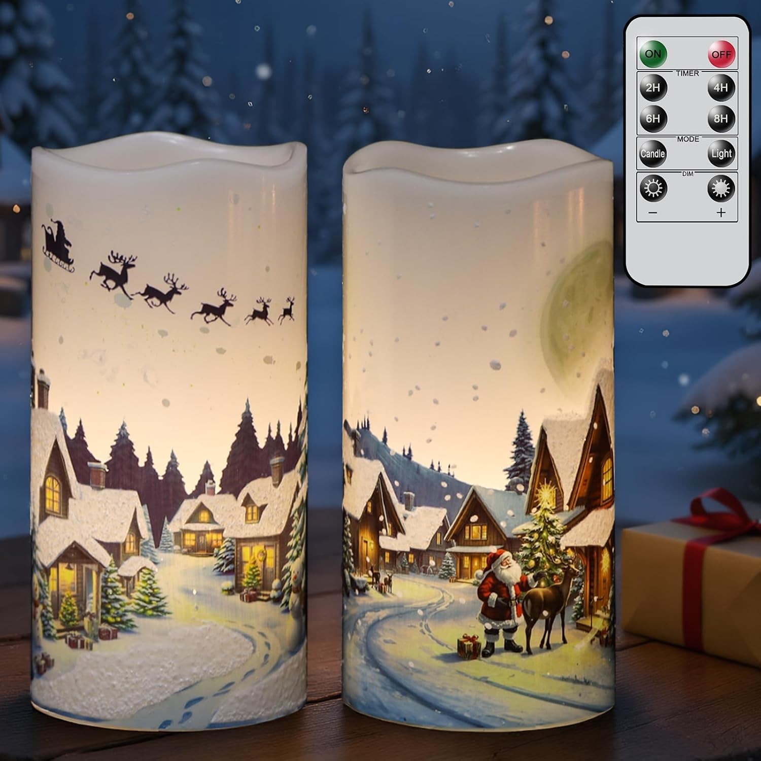 GenSwin Red Bird Glass Flameless Candles with Remote Timers, Battery Operated