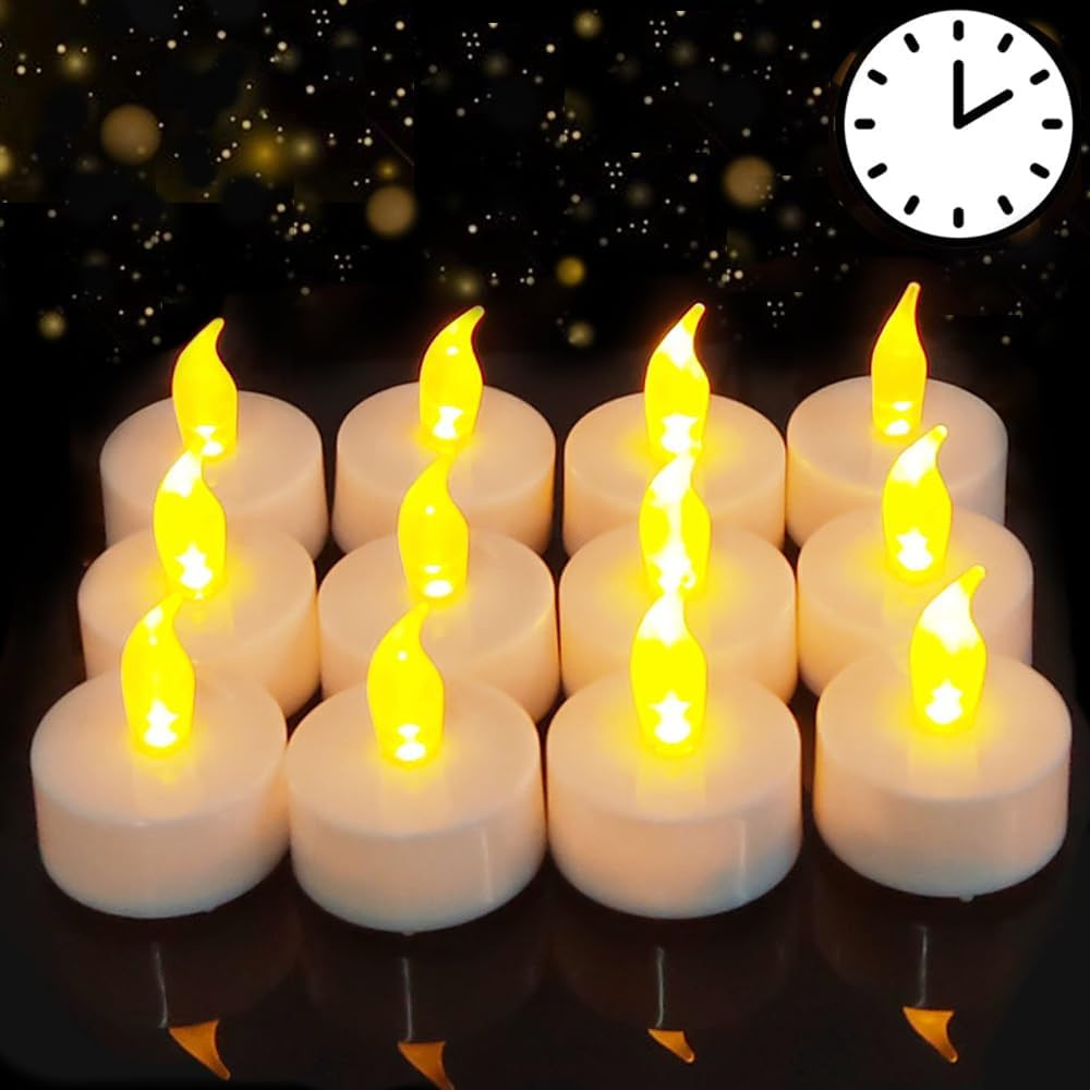 Tea Lights with Timer, 6 Hours on and 18 Hours Off in 24 Hours Cycle Automatical