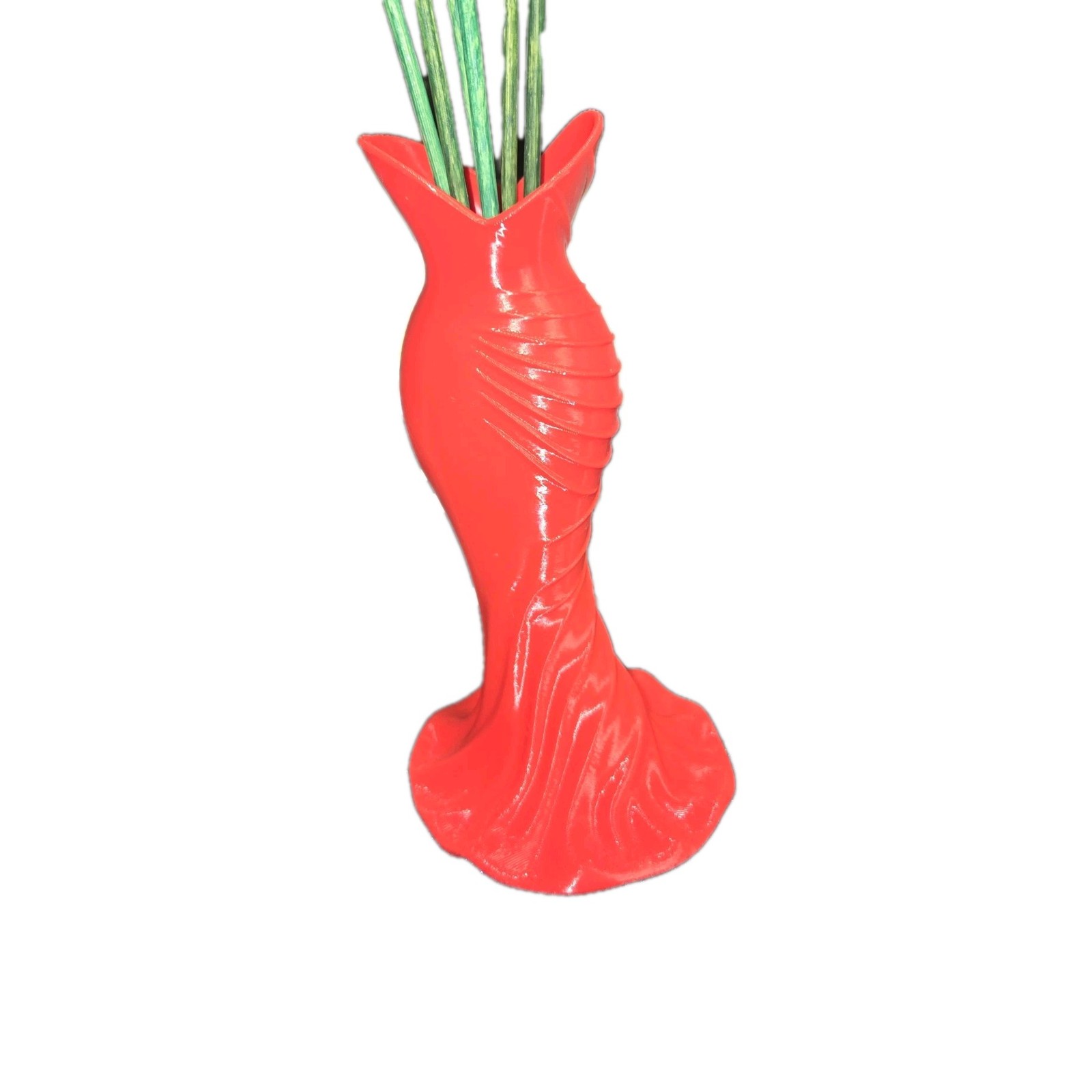 1/2 Dozen Stemmed Flower Candle Bouquet in Red Vase Multicolor
