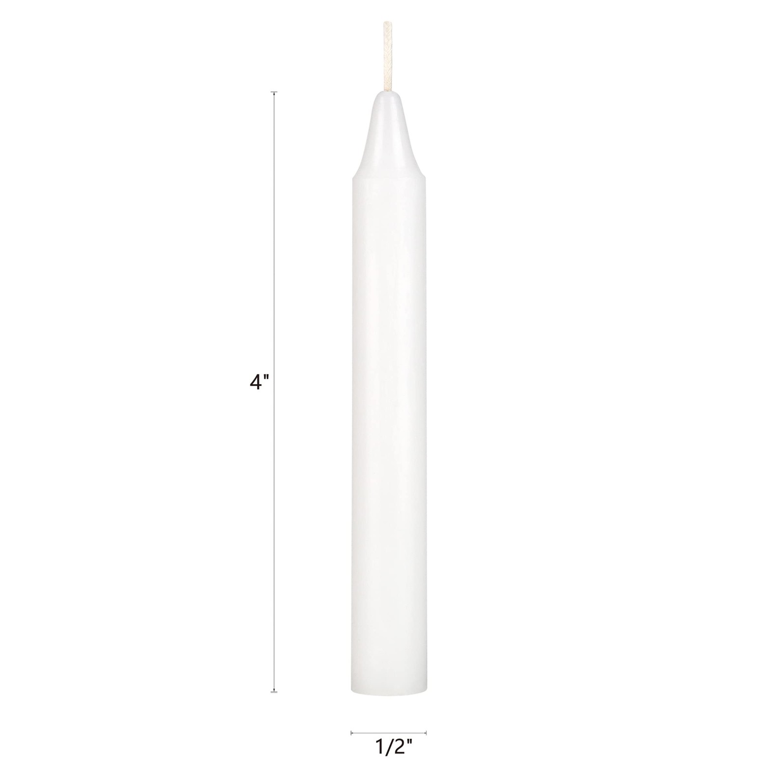 20 PCS White Mini Taper Spell Candles, 4 Inch Tall, 1/2 Inch Diameter, Unscented