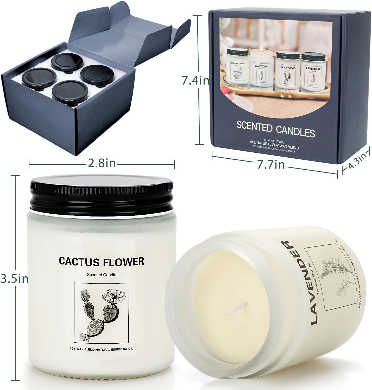 Scented Candles for Home,4 Pack Soy Candle Gift Set with 4 Fragrance Scents,A…
