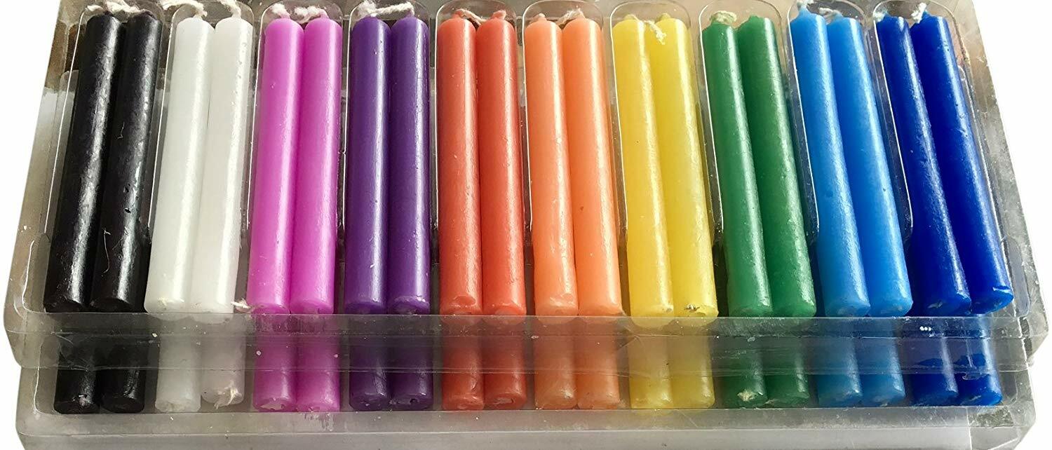 Wicca Candles 20 Pcs , Assorted Colors, Casting Spells, Rituals, Healing,