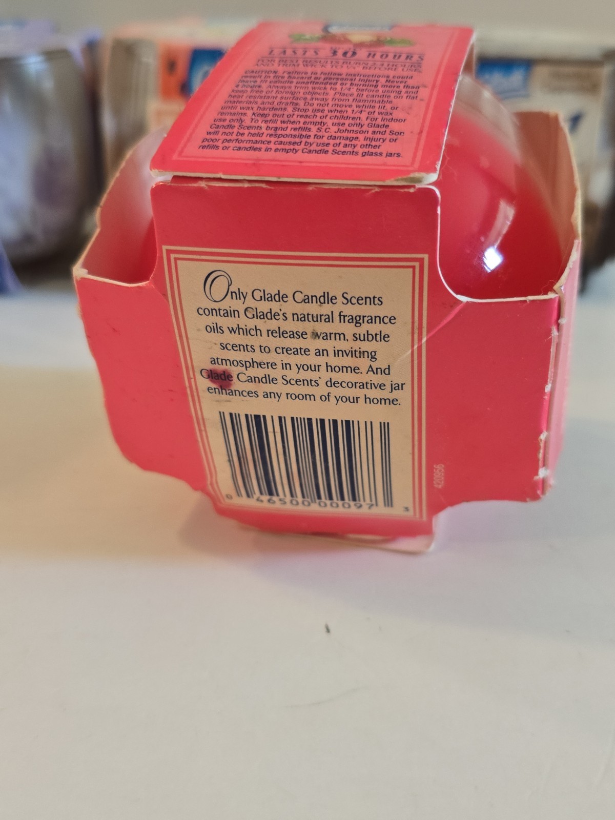 Glade Lot Of 7 Vintage Scented 4oz Candles NOS Scents Holiday New 2 In 1