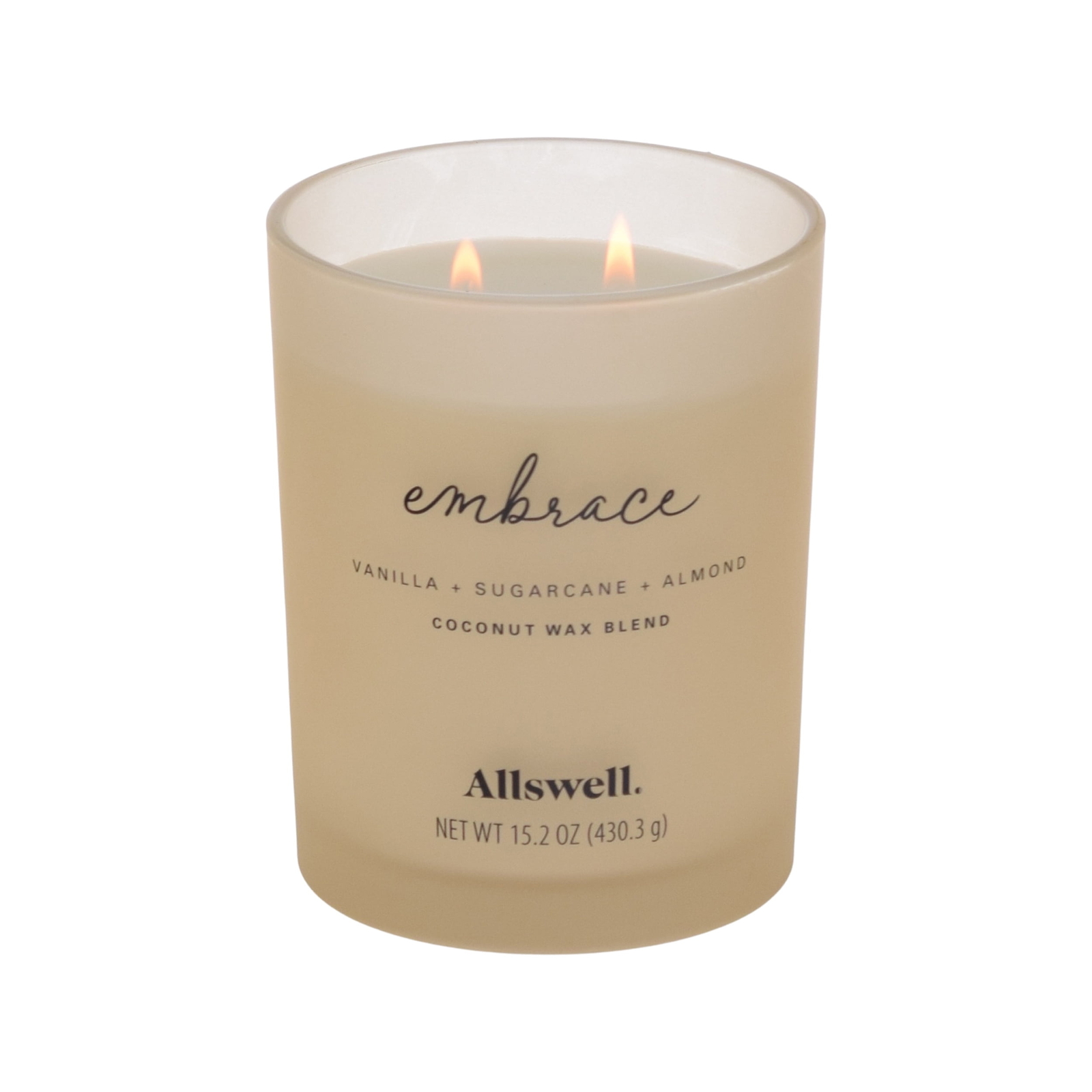 Embrace (Vanilla + Sugarcane + Almond) Scented 2-Wick 15Oz Spa Candle