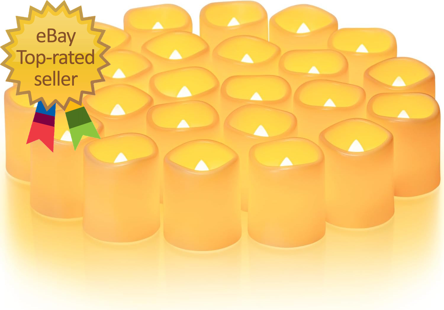 24Pack Flickering Flameless Votive Candles 200+Hour Electric Fake Candles Batter