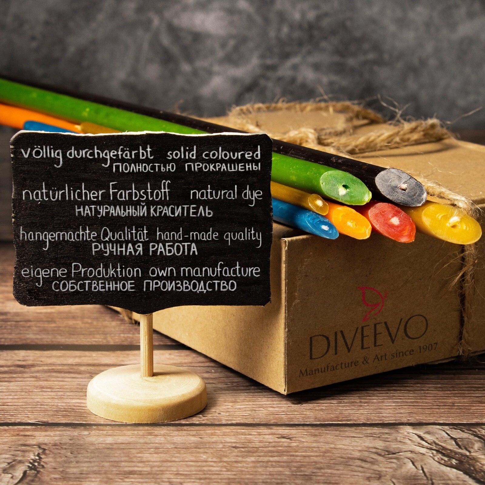 300 pcs Diveevo beeswax candles Multicolor set premium quality L-6.3in, Ø-0.2in