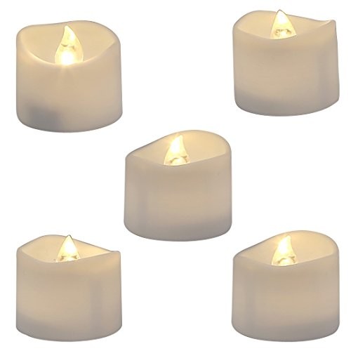 Pack 12 Flameless LED Tea Candles for Outdoor Indoor Fake Candle in Warm White