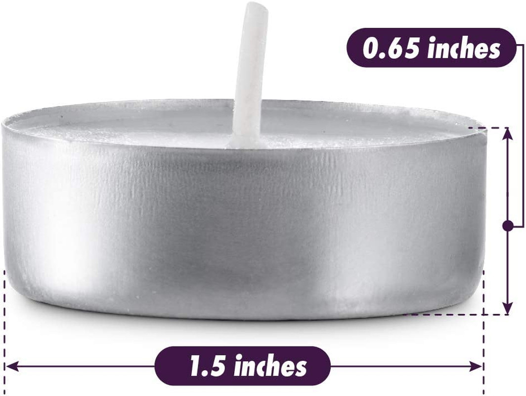 Unscented Tea Light Candles 100 Pack | 4-Hour Long Burn, Smokeless, Dripless