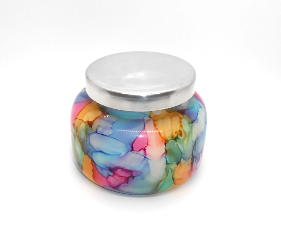 Capri Blue Volcano Rainbow Watercolor Jar Candle 19 oz