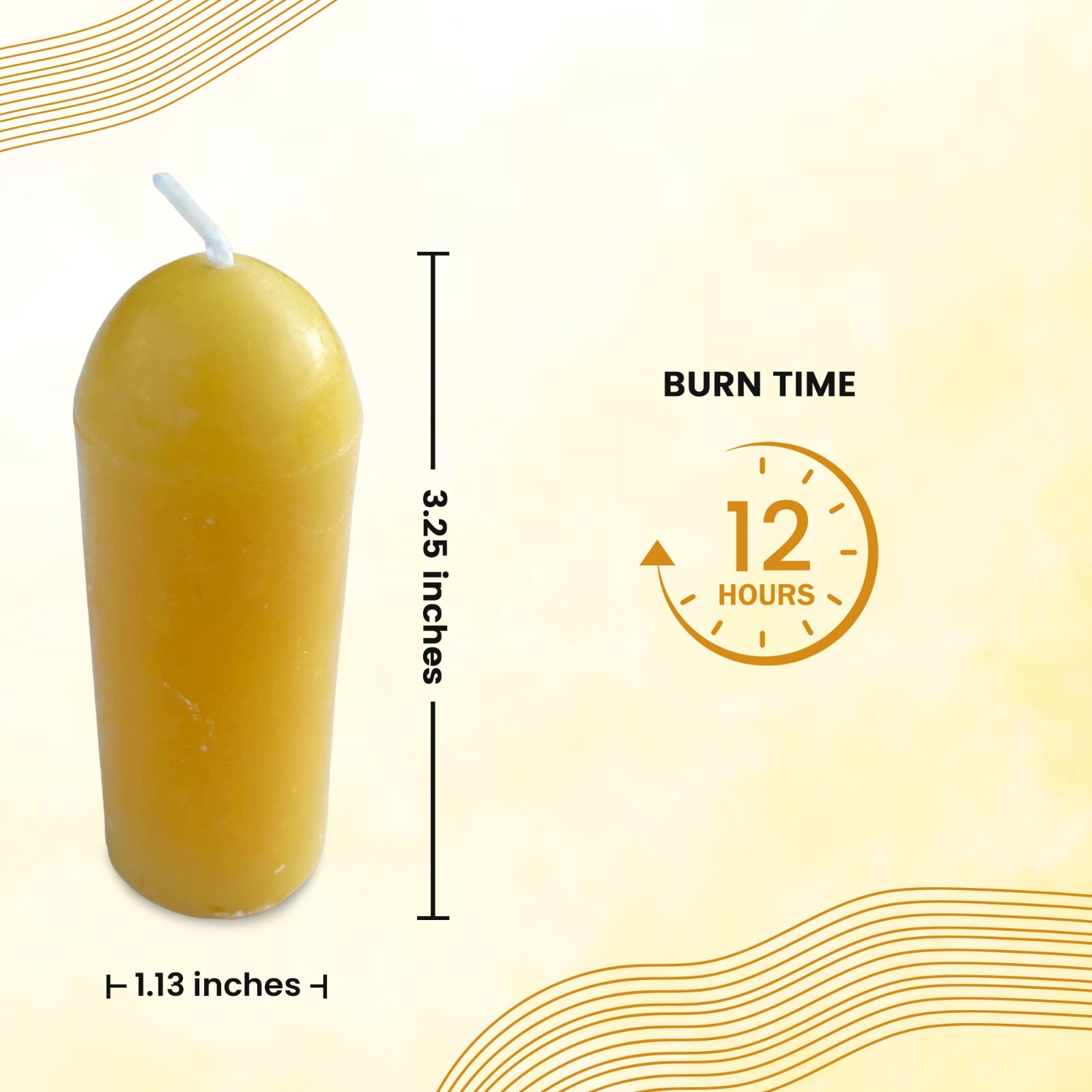 100% Pure Beeswax Lantern Candles (12 Hours Burn Time Each) – All Natural