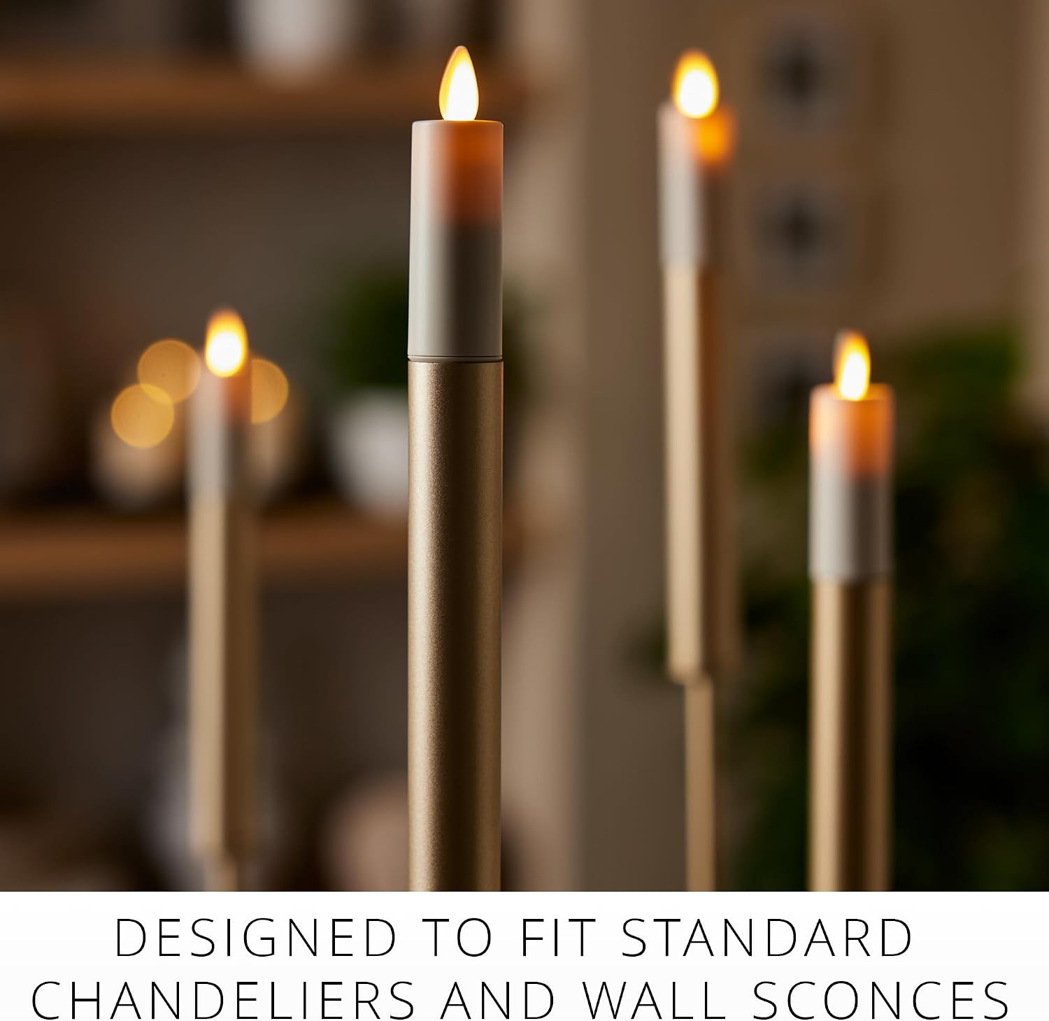 Luminara Set of 2 Pearl Ivory Flameless Candle E12 Taper Bulbs Flat Top – 1″ X 4