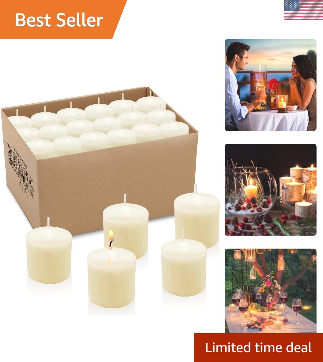 10 Hour Ivory Votive Candles – 36 Pack Unscented Elegance for Any Occasion