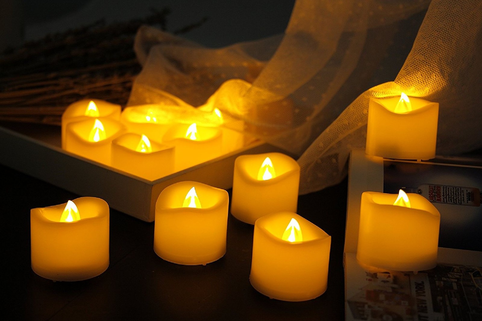 Candle Choice12-Pk Indoor/Outdoor Flameless Votive Candles Batteries Included