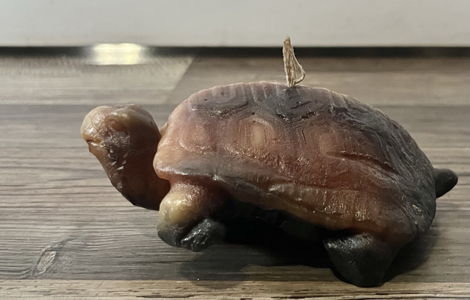 90s Y2K Brown Sea Turtle Wax Hand Carved NEVER LIT Art Candle Quirky Reptile