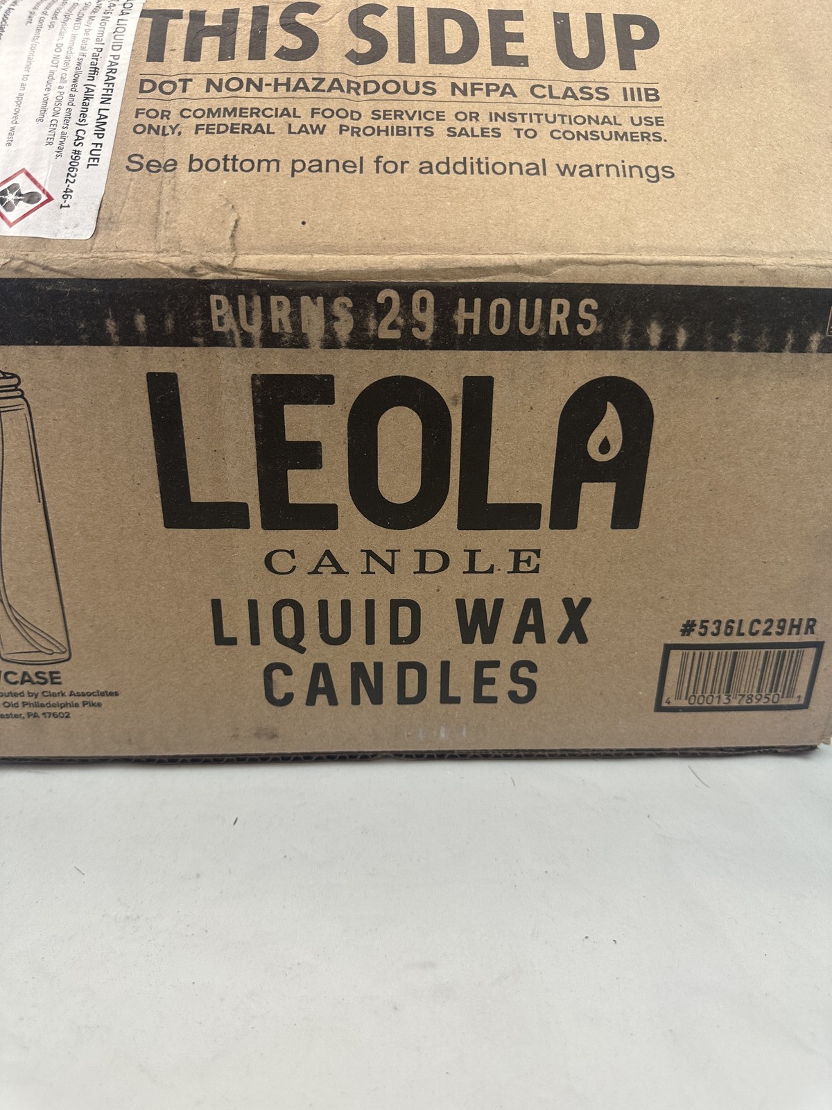 LEOLA 29 Hour Liquid Wax Candles Clear Disposable Paraffin Lamp Fuel Case of 36