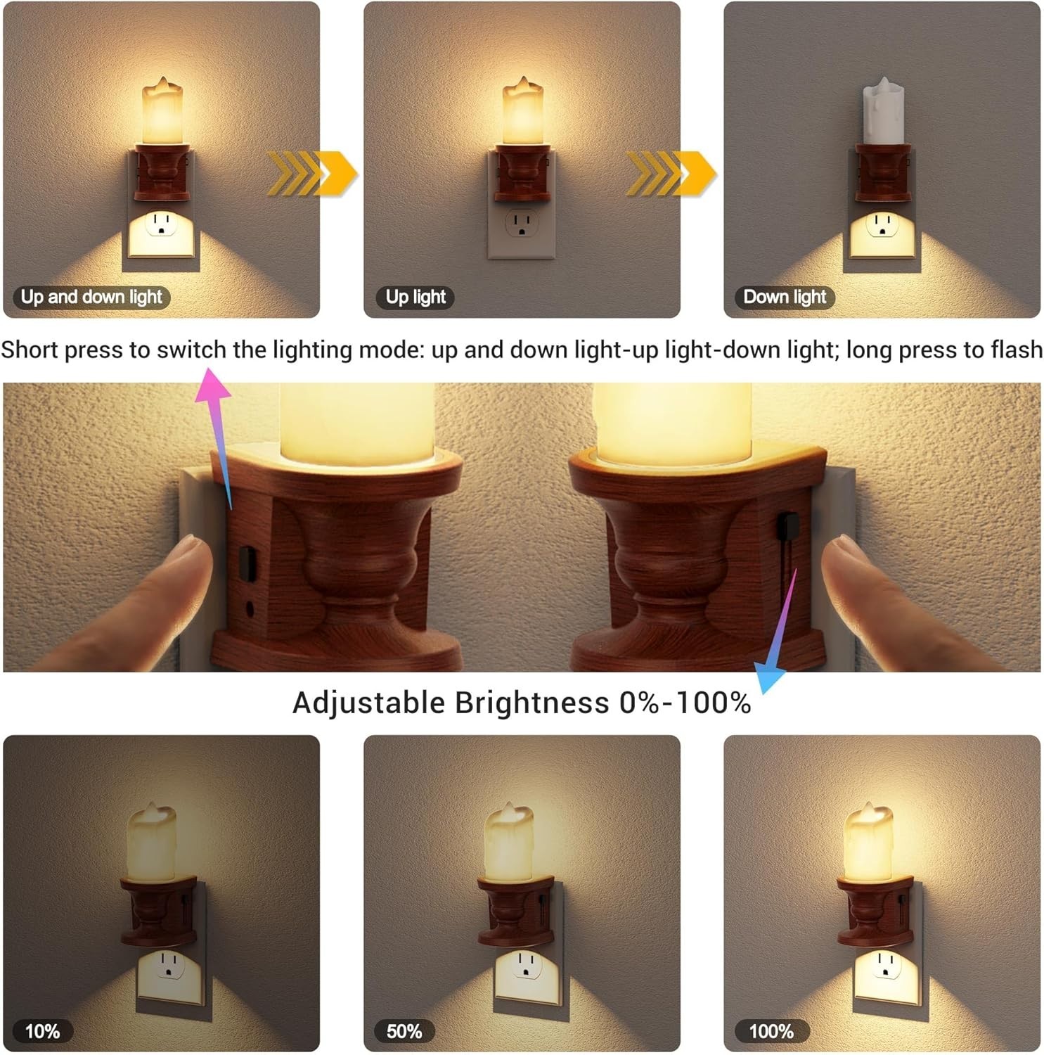 Soft White 2-Pack Nightlights with Dusk-to-Dawn Sensor, Perfect for Kids’ Rooms