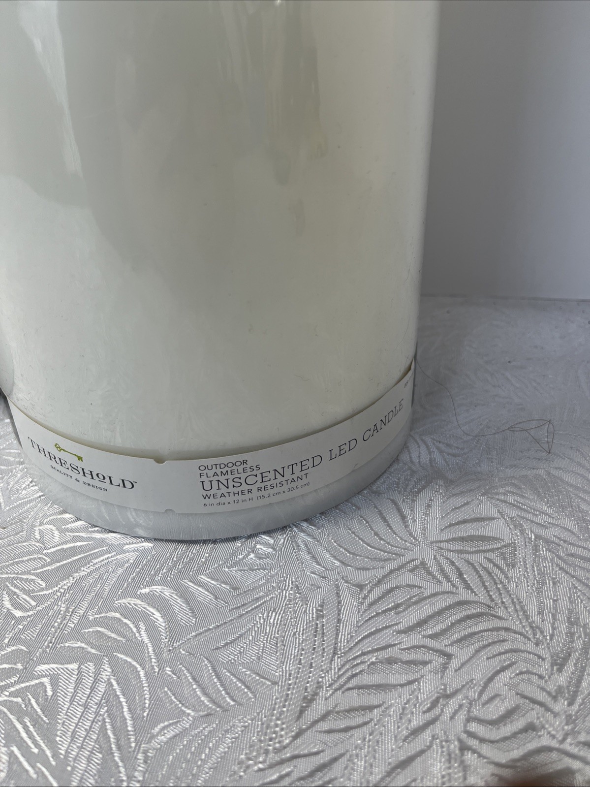 2-Pack Outdoor LED Pillar Candles, [Pack of 2] 12”X 6” – .Textured White Body…