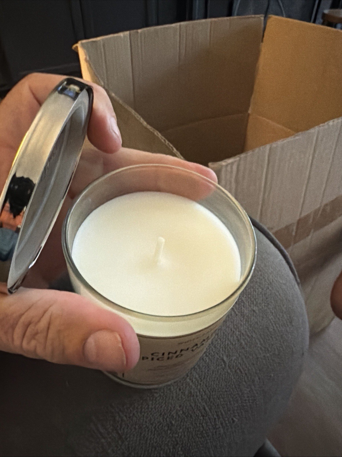 White Barn CINNAMON SPICED VANILLA Singl Wick Scented Candle 8oz Bath & Body Wor