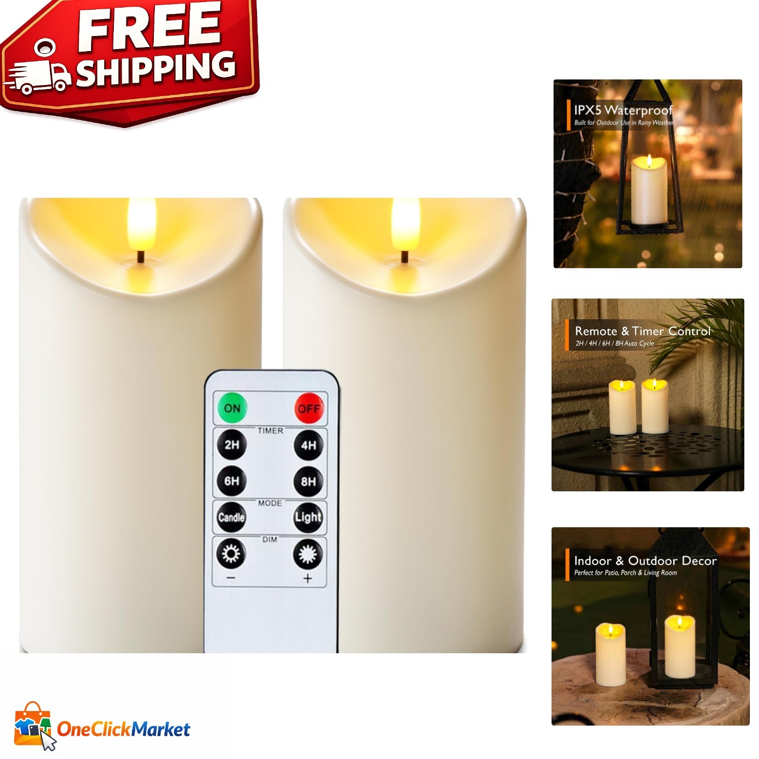 Weather-Resistant LED Candles with Remote Timer – Perfect for Indoor/Outdoor Use