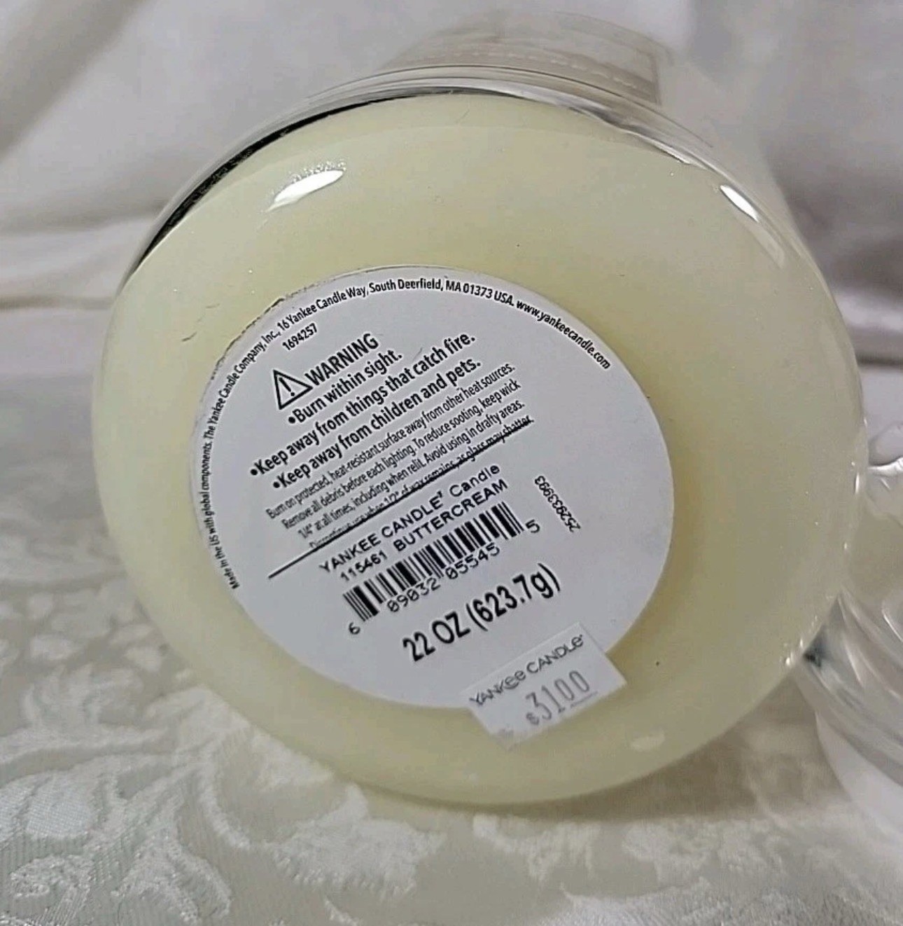 Yankee Candle BUTTERCREAM 22 oz LARGE JAR Candle NEW – Retired scent
