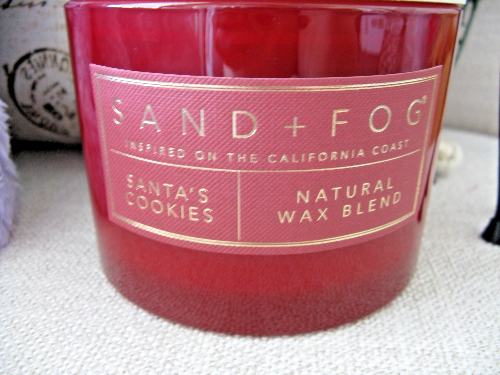 New Sand & Fog Christmas Santa’s Cookies 2-Wick 12oz Red Glass Jar Wax Candle