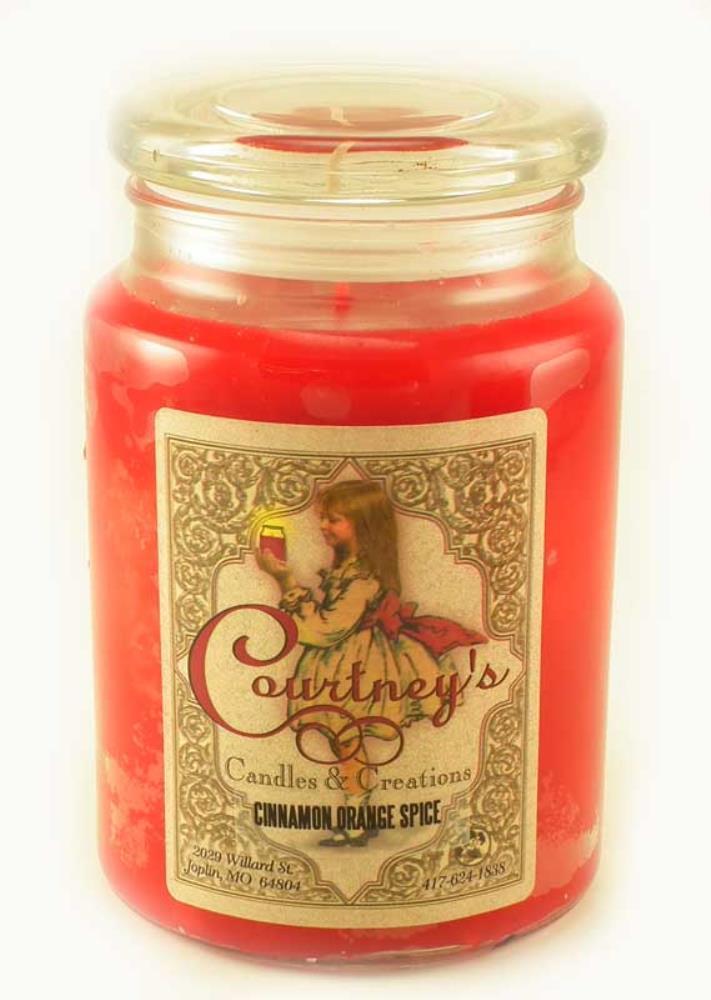 CINNAMON ORANGE SPICE Courtneys Candles Maximum Scented 26oz Large Jar Candle