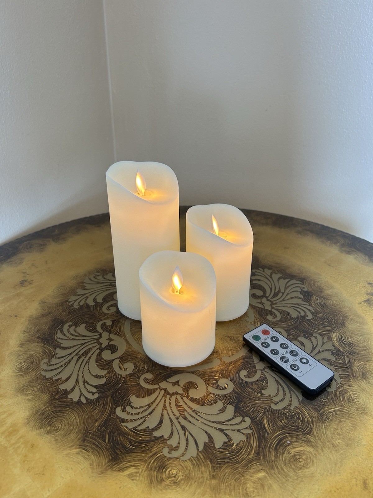 Flameless Candles Flickering 3D Moving Flame, Last 1000+ Hours Battery Set Of 3