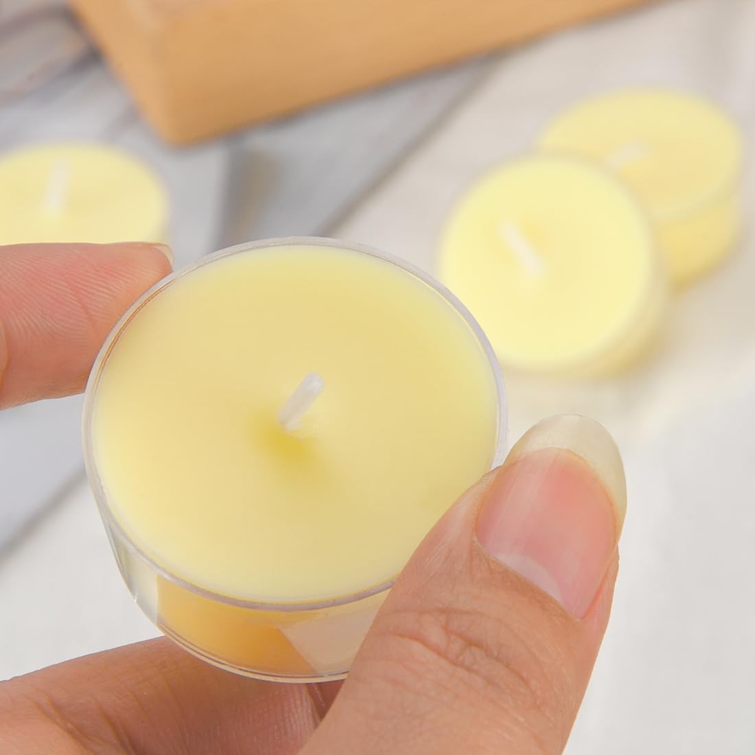 Natural Citronella Tea Light Candles, Tiny Soy Wax Aromatherapy Citronella Te…
