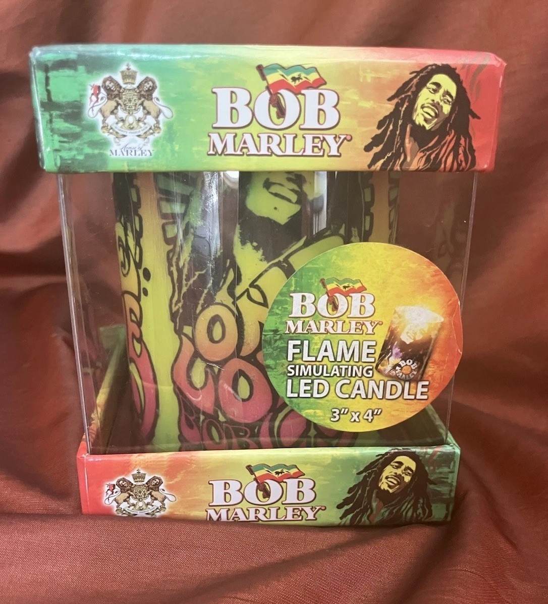 Bob Marley Vibrant Flickering Candle Battery Operated Reggae Decor New In Box