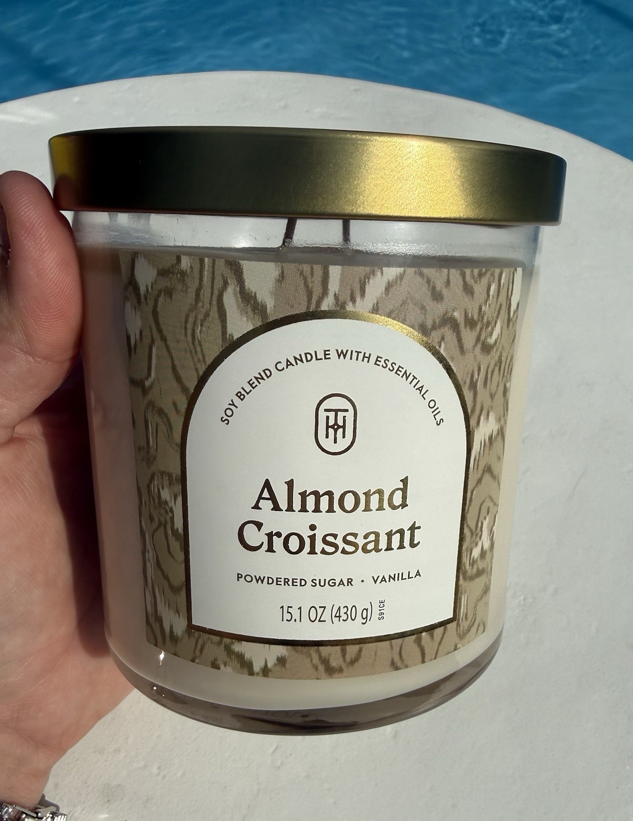 Threshold Almond Croissant Scented 2-Wick Glass Jar Candle Large 15.1 oz